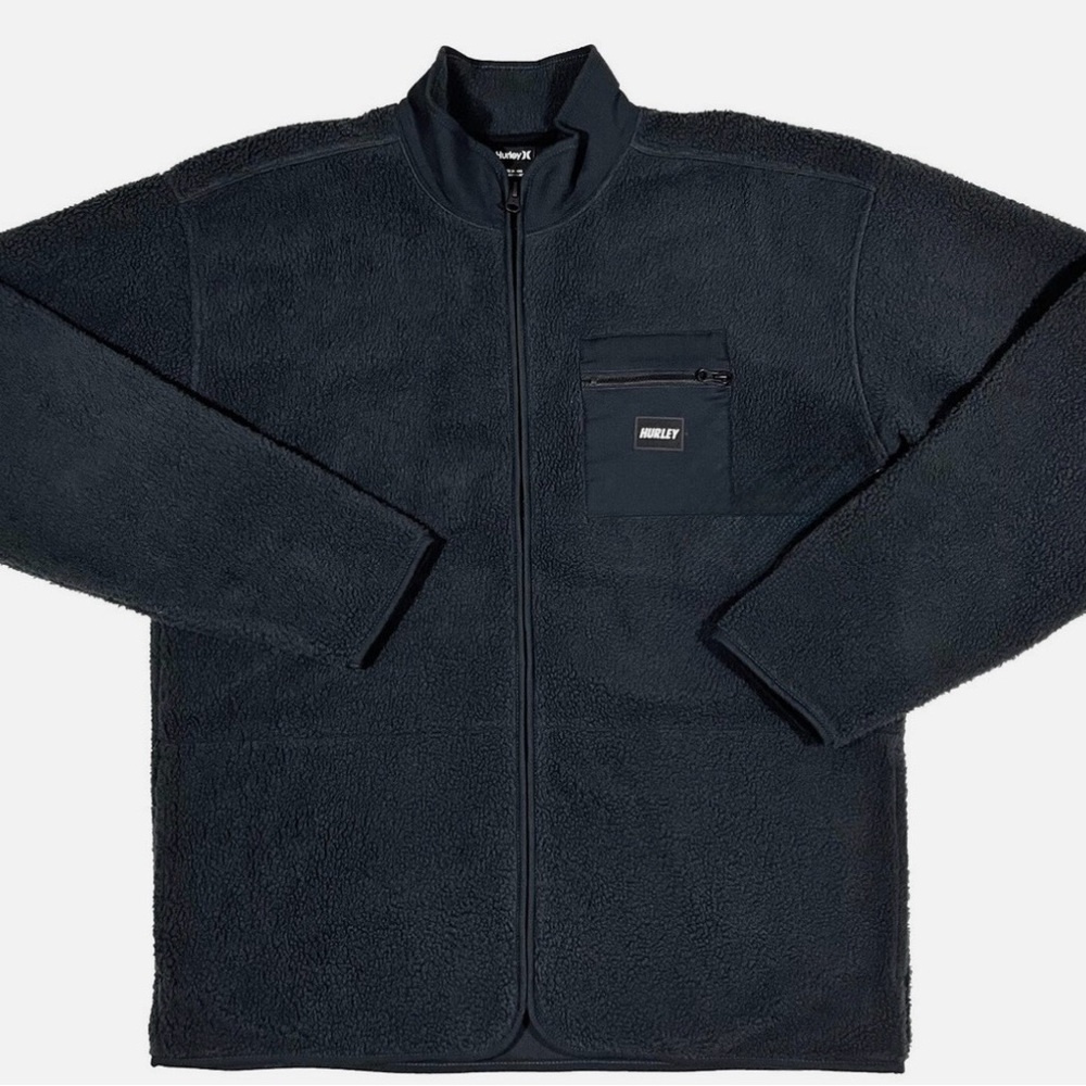 Hurley Men's Full Zip Black Fleece Jacket